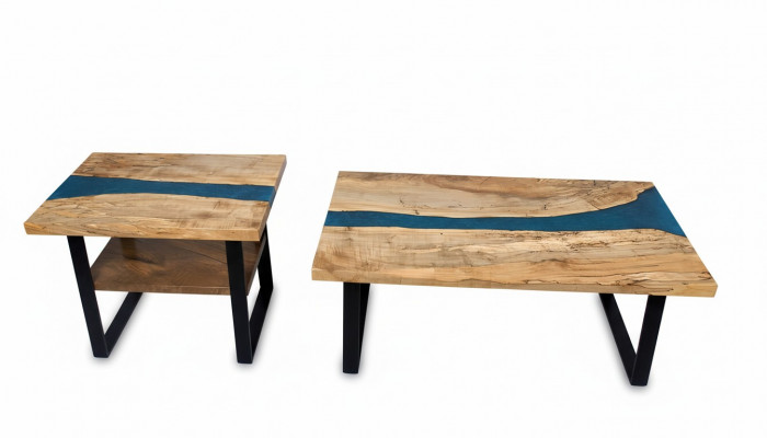 Table sur mesure en résine époxy Résine époxy Rivière Bois véritable Prix 1 mètre carré Tables.