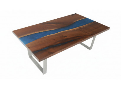 Table en époxy sur mesure Résine époxy Rivière Bois véritable Prix 1m² Tables en résine