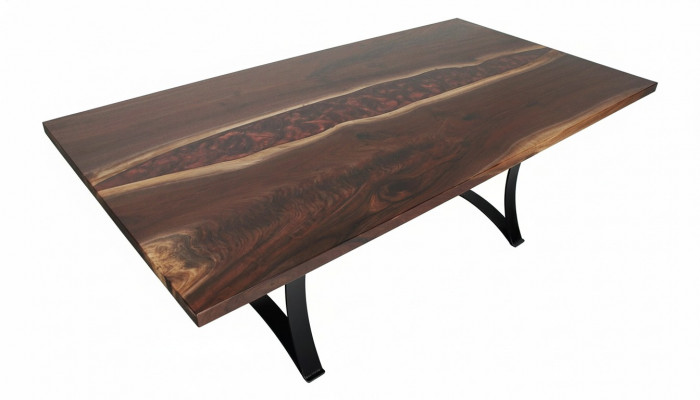 Table sur mesure Résine époxy Résine époxy Rivière bois Prix réel 1m² Tables