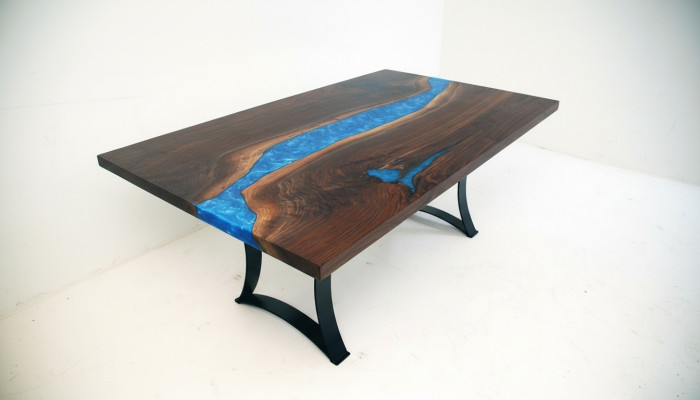 Résine époxy Table à manger Table de réunion Designer 1QM