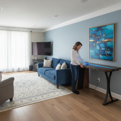 Table sur mesure Résine époxy Table de rivière en résine époxy Bois naturel Prix 1m²