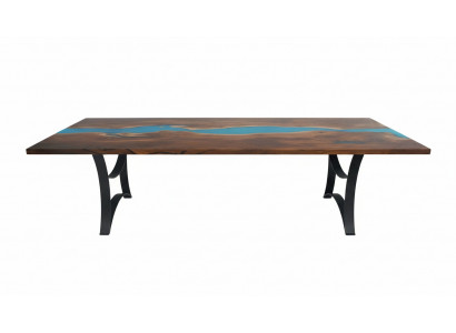 Table sur mesure en résine époxy Résine Epoxy Bois Rivière Prix réel 1m² Tables