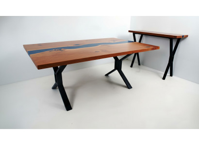 Table sur mesure Résine époxy Rivière en bois véritable Prix 1m²Tables en résine