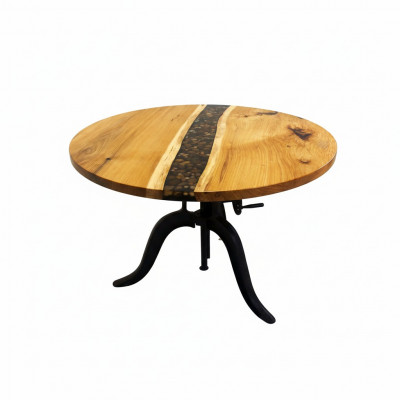 Table ronde en résine époxy Table de réunion Table de conférence en bois massif