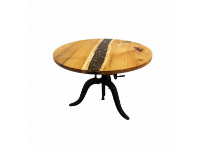 Table ronde en résine époxy Table de réunion Table de conférence en bois massif