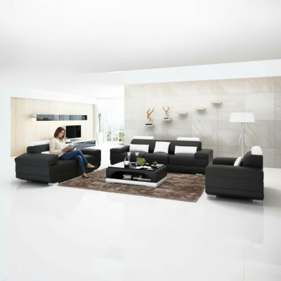 Ensemble de sofas design Sofa 3-2-1 Place Table basse Ensembles en cuir Ensemble de 4 pièces