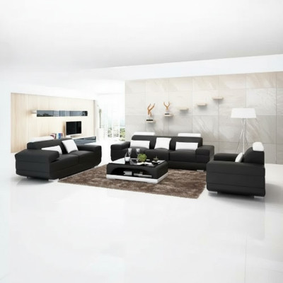 Ensemble de sofas design Sofa 3-2-1 Place Table basse Ensembles en cuir Ensemble de 4 pièces