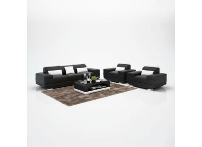 Ensemble de sofas design Sofa 3-2-1 Place Table basse Ensembles en cuir Ensemble de 4 pièces