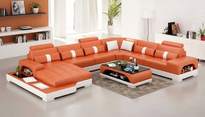 Canapé d'angle Rembourrage Canapé d'angle en U Canapé moderne Canapé en cuir Canapé design