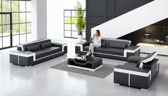 Ensemble de canapés design 3-2-1 places Ensemble Canapé Design Canapé Rembourré Luxe Canapés Neufs