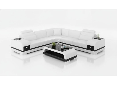 Canapé d'angle en suite cuir design, canapé rembourré en cuir, canapés en cuir pour salon