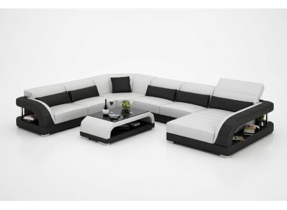 Canapé d'angle design Salon Mobilier Moderne Canapé d'angle en cuir Canapé rembourré