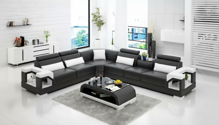 Sofa en cuir de salon canapé en cuir canapé en cuir ensembles de canapés canapé en cuir canapés Paysage vivant