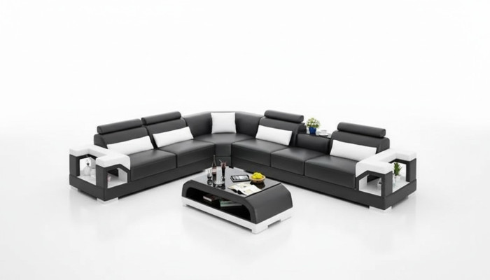 Sofa en cuir de salon canapé en cuir canapé en cuir ensembles de canapés canapé en cuir canapés Paysage vivant