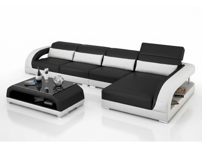 Canapé d'angle design Canapé d'angle Salon Moderne Canapé en cuir rembourré