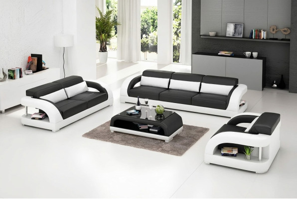 Canapé en cuir ensemble de canapé 3+2+1 places + table basse canapé en cuir canapé moderne