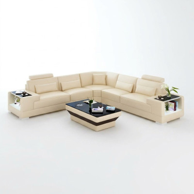 Design de canapé d'angle moderne Canapé d'angle Meubles de salon Canapé rembourré en cuir