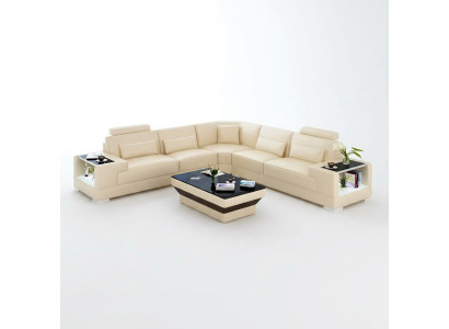 Design de canapé d'angle moderne Canapé d'angle Meubles de salon Canapé rembourré en cuir