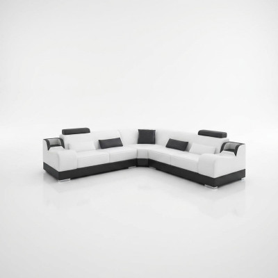 Canapé d'angle design de salon Canapé d'angle moderne en cuir Rembourrage en cuir Canapé