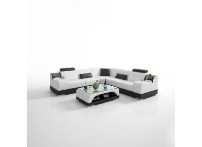 Canapé d'angle Moderne Canapé d'angle Design Mobilier de salon Canapé rembourré en cuir