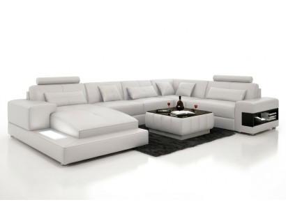 Canapé d'angle Canapé en cuir Canapé design Canapé d'angle en forme de U Canapé moderne