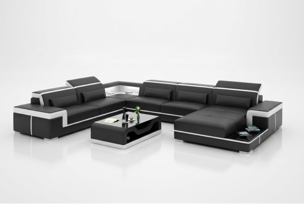 Canapé d'angle design mobilier moderne pour salon en cuir canapé d'angle rembourré