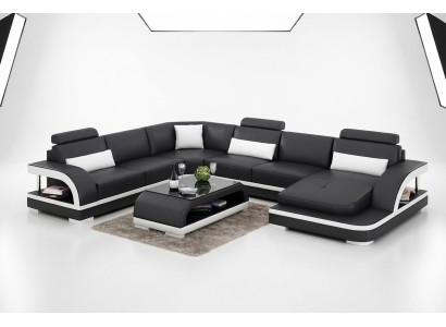 Canapé d'angle design Salon Décoration Mobilier Moderne Canapé d'angle en cuir Canapé rembourré
