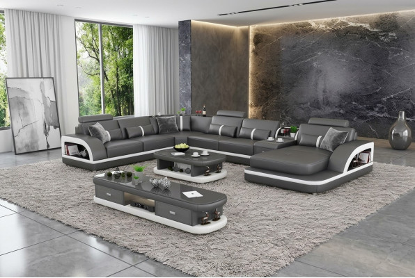 Paysage vivant Canapé Rembourrage Canapé Ensemble 3pcs. Ensemble table basse buffet