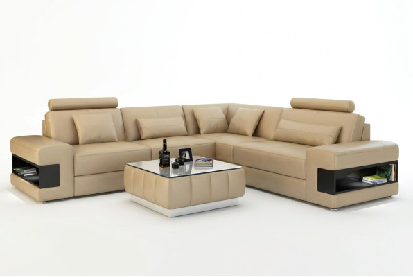 Canapé d'angle Canapé d'angle Design Mobilier de salon Revêtement en cuir Canapé Sofa