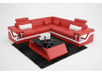 Canapé d'angle Design Canapé d'angle Salon Mobilier Revêtement en cuir Canapé Sofa