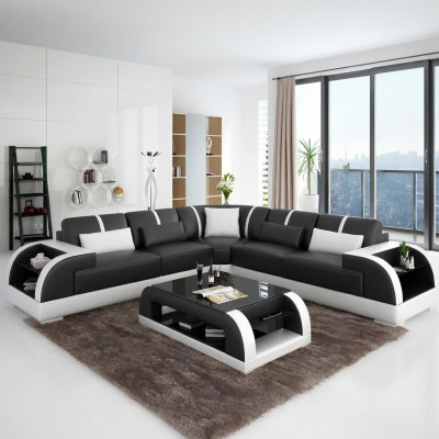 Canapé design Canapé d'angle Canapé d'angle Salon Canapé en cuir capitonné