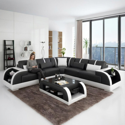 Canapé d'angle moderne en cuir pour salon Meubles de salon confortable