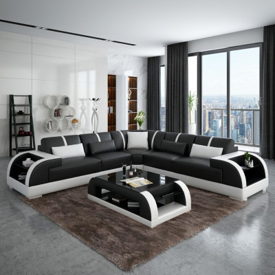 Canapé d'angle moderne en cuir pour salon Meubles de salon confortable