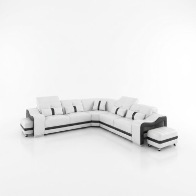 Canapé en cuir canapé design canapé d'angle en forme de L canapé d'angle moderne rembourré