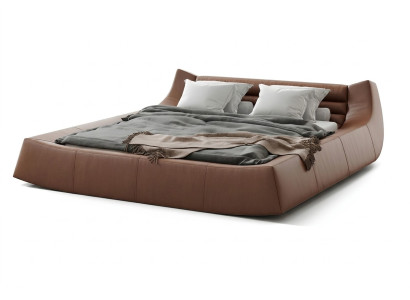 Lit double de designer Lits doubles Moderne Hôtel Lit en cuir et tissu Lit double