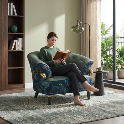 Canapé en tissu simple fauteuil rembourré style designer mobilier moderne de salon