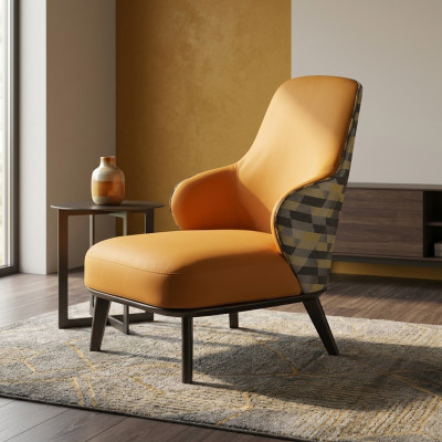 Fauteuil moderne rembourré avec des accoudoirs, canapé, chaise de club design avec dossier