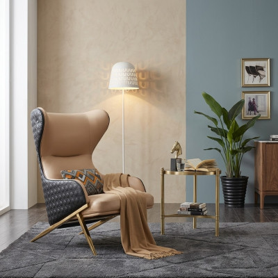 Fauteuil Designer Fauteuil Fauteuil Rembourré Décor Moderne Fauteuil Relaxant en Cuir de Luxe