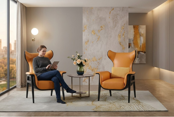 Chaise rembourrée moderne Relax Ears Sofa Couch Club Designer.