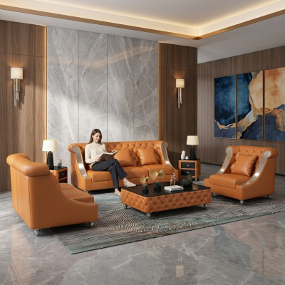 Canapé moderne 3 places en cuir Chesterfield Trois canapés 3 places