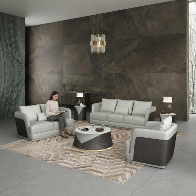 Rembourrage exclusif Mobilier de designer Canapé 32 places Ensemble 2 pièces Paysage vivant