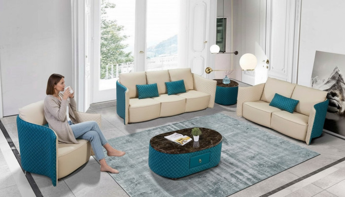 Canapé en cuir canapé canapé designer rembourrage suite 2 pièces mobilier de sièges canapés