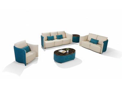 Canapé en cuir canapé canapé designer rembourrage suite 2 pièces mobilier de sièges canapés