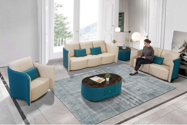 Canapé italien trois places de style moderne 3 places Canapé en cuir.