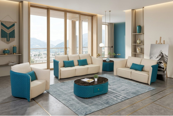 Canapé italien trois places de style moderne 3 places Canapé en cuir.