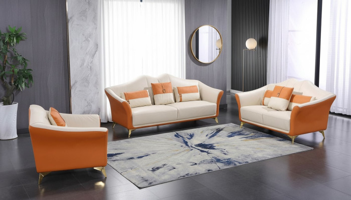 Ensemble de canapé Chesterfield Revêtement en tissu Assises 2 pièces. Ensemble 3+2 places neuf
