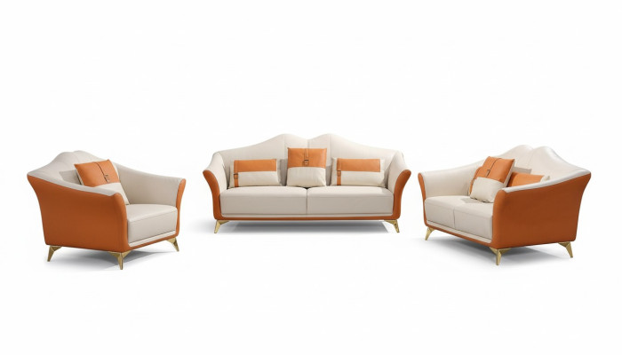 Ensemble de canapé Chesterfield Revêtement en tissu Assises 2 pièces. Ensemble 3+2 places neuf