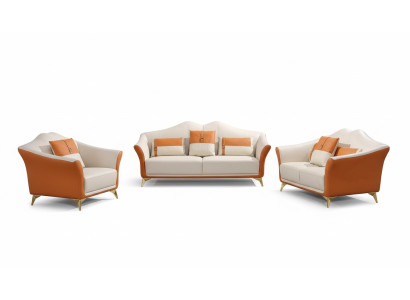 Ensemble de canapé Chesterfield Revêtement en tissu Assises 2 pièces. Ensemble 3+2 places neuf