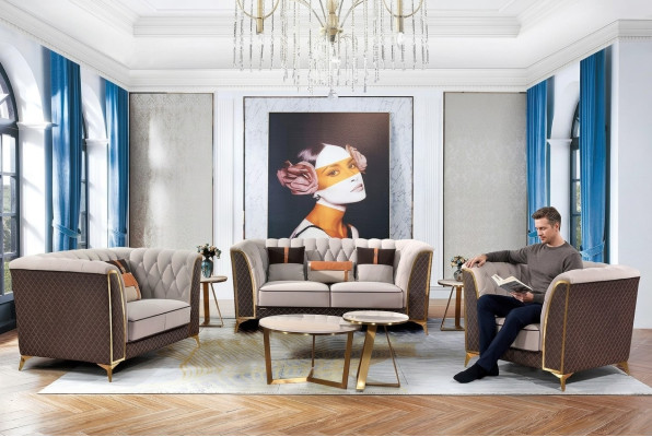 Canapé trois places Canapé en cuir design trois places Meuble de style italien trois places