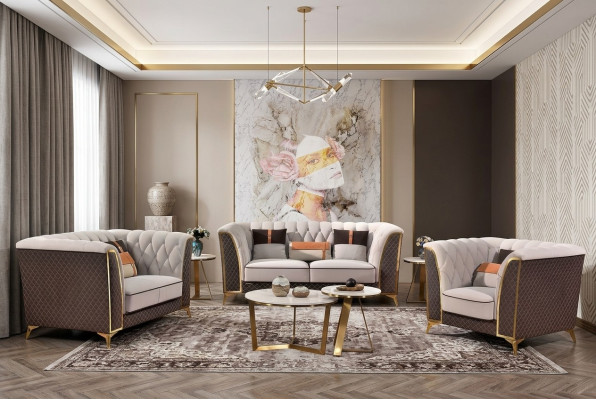 Canapé trois places Canapé en cuir design trois places Meuble de style italien trois places